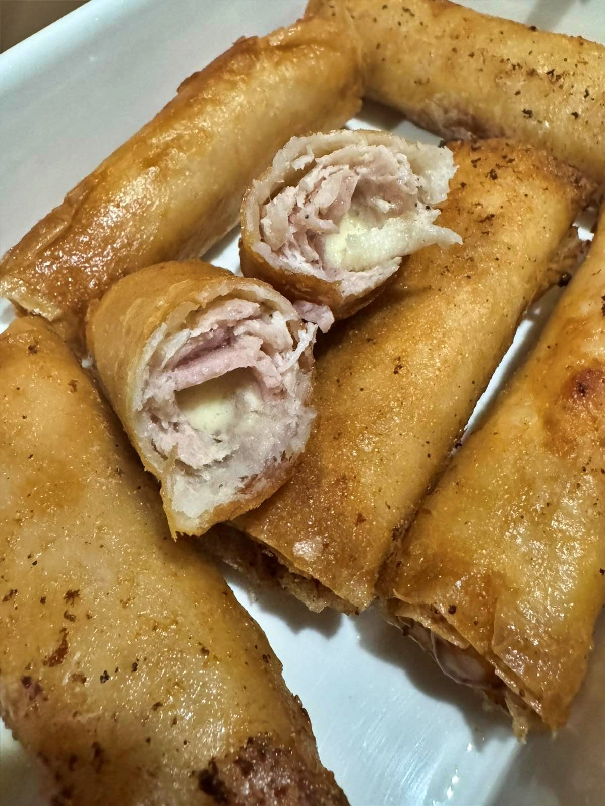 Chicken Cordon Bleu Spring Rolls